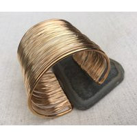 Sale - Gold Cuff Bracelet Big Statement Modern Wire Wrapped Bangle | Etsy (US)