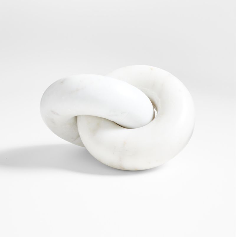 White Marble Knot 9" Sculpture | Crate & Barrel | Crate & Barrel