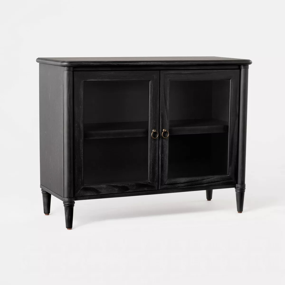 Killybrooke 2 Door Glass Cabinet Black - Threshold™ designed with Studio McGee: Brass-Finish Ha... | Target