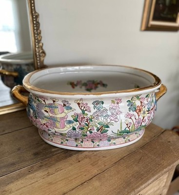 Large 21X8" Antique Chinese Porcelain Planter Pot Foot Bath | eBay | eBay US