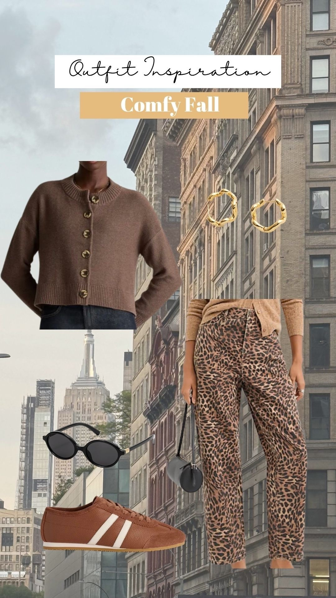 Fall neutral outfits I’m wearing in NYC. Leopard barrel jeans, cotton cardigan & suede sneakers

#LTKSeasonal #LTKSaleAlert