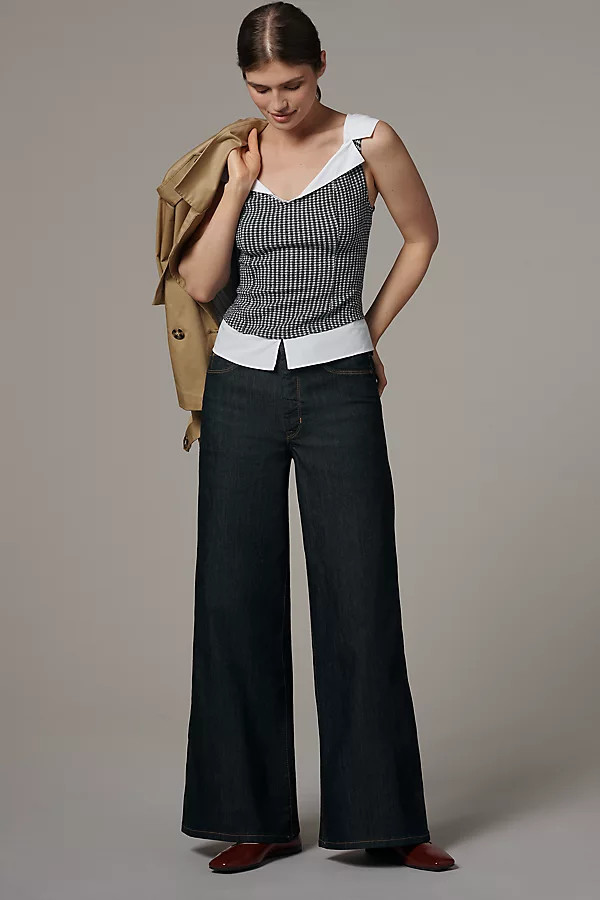 The Robbie High-Rise Flared Fray Jeans by Pilcro | Anthropologie (US)
