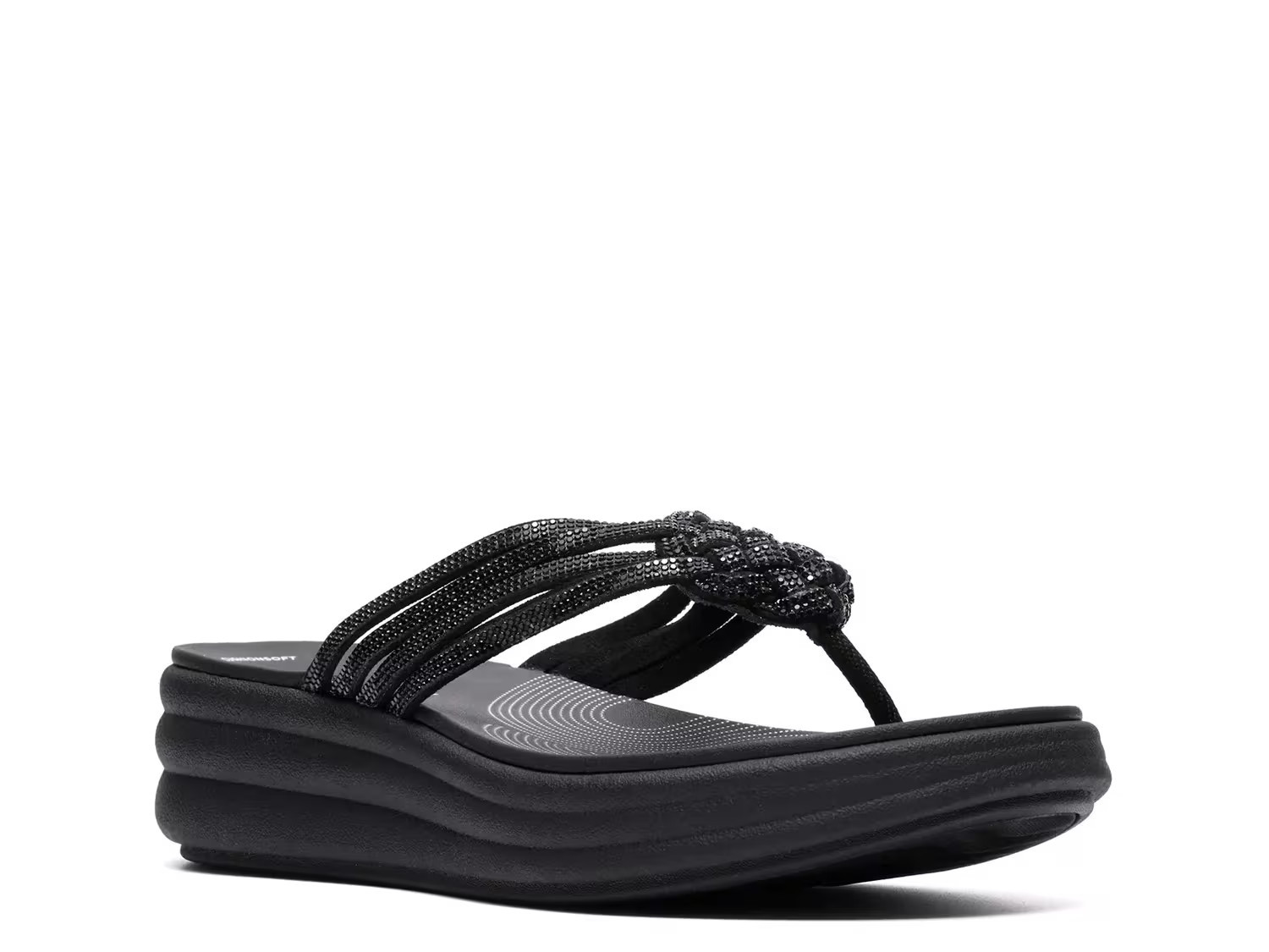 Clarks Drift Gem Wedge Sandal | Women's | Black | Size 6 | Sandals | DSW