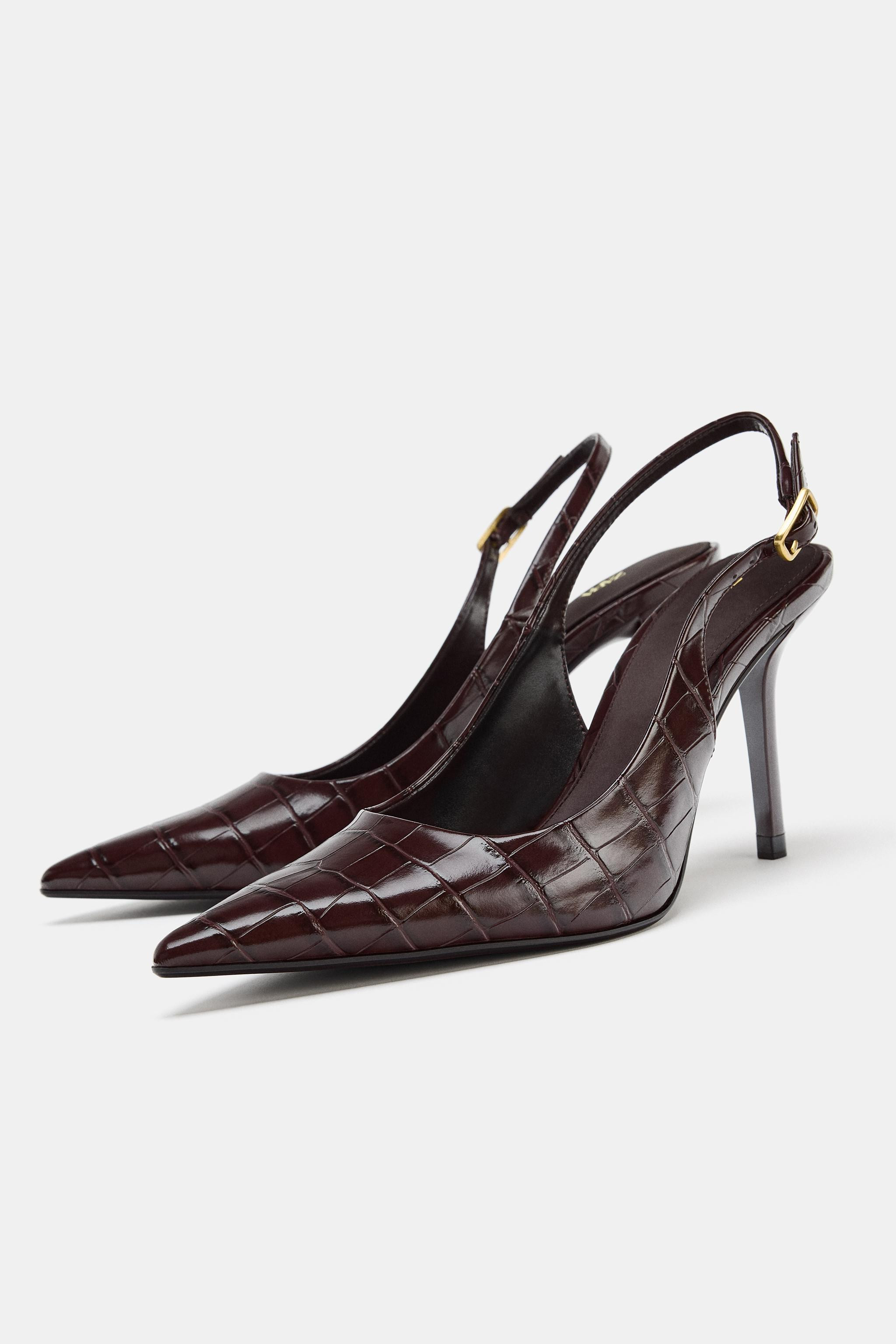 EMBOSSED SLINGBACK SHOES | Zara US