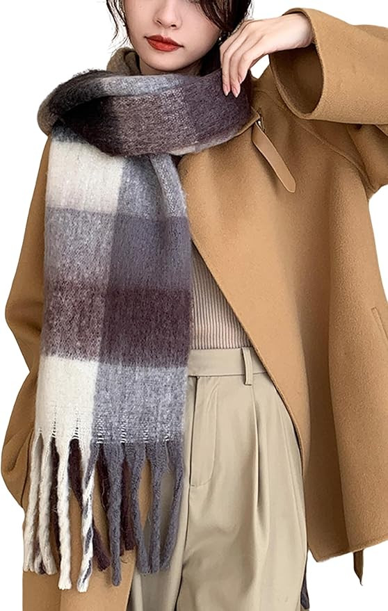 Wander Agio Winter Women Warm Scarf Long Shawl Large Scarves Cold Weather Thick Blanket Scarfs Co... | Amazon (US)