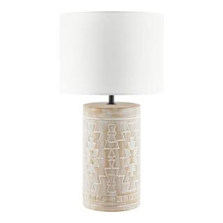 Hampton Bay Ramblewood 22 in. White Table Lamp South Western Style with Fabric Shade RS2207009 - ... | The Home Depot