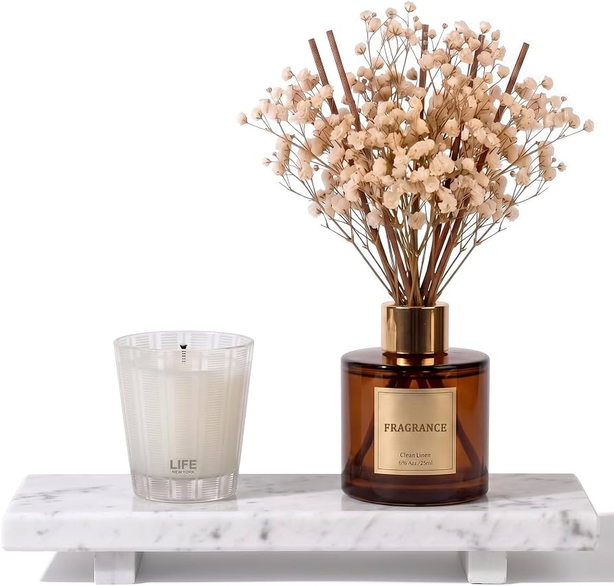 Natural Marble Tray Pedestal Stand, 8.6 X 4 Inch Hand-Polished Stone Riser | Amazon (US)