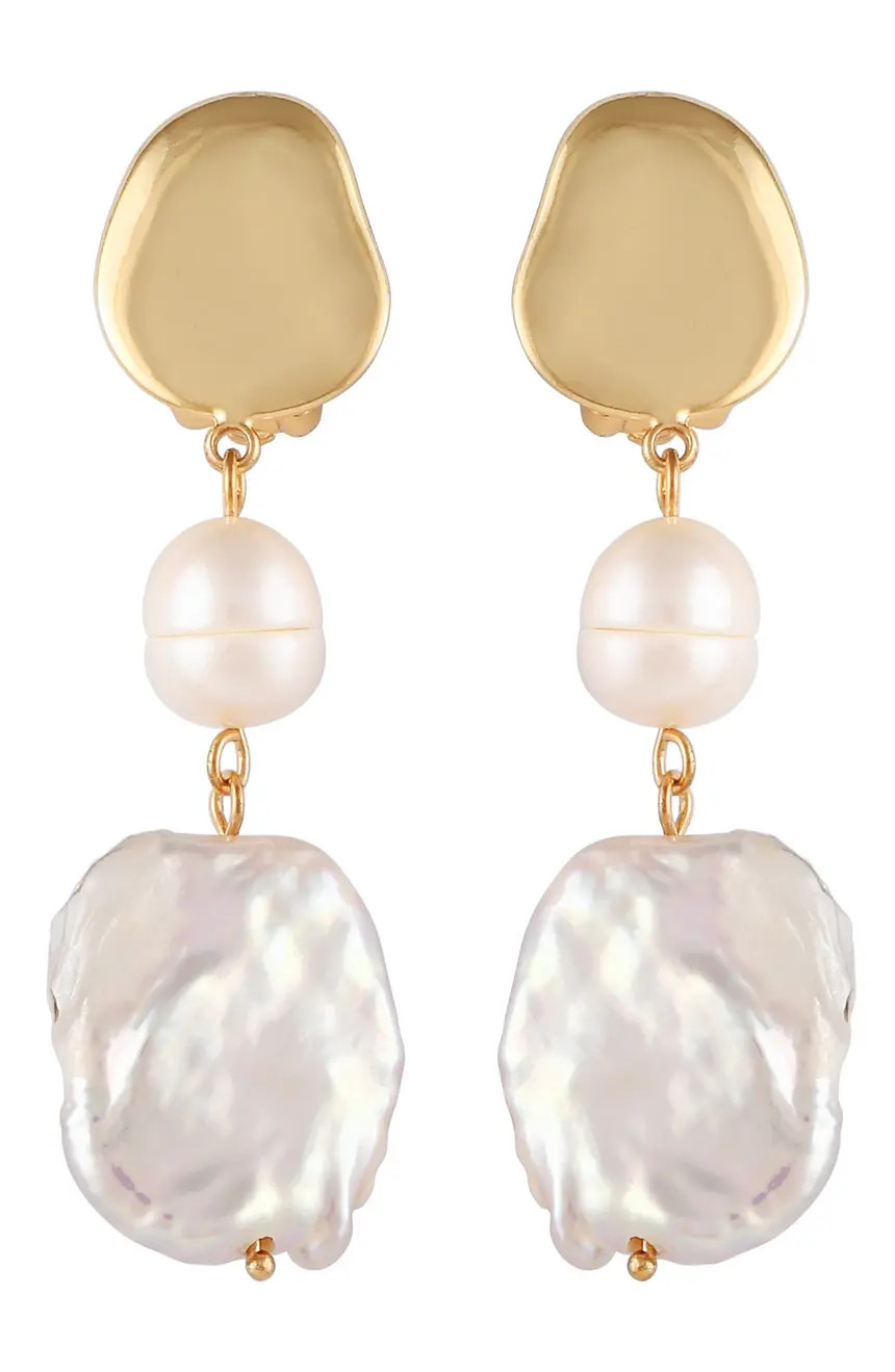 Vince Camuto Imitation Pearl Clip-On Drop Earrings | Nordstrom | Nordstrom