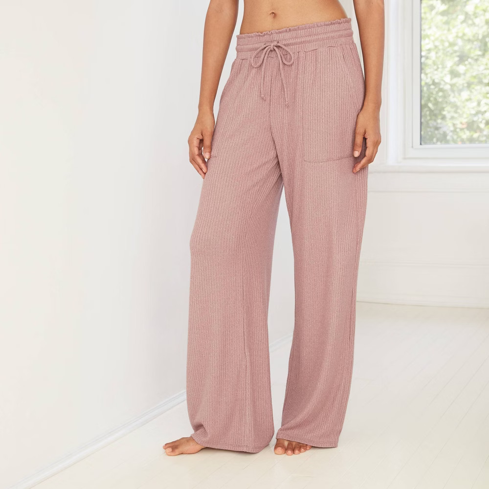 Women's Perfectly Cozy Wide Leg Lounge Pants - Stars Above Clay XXL | Target