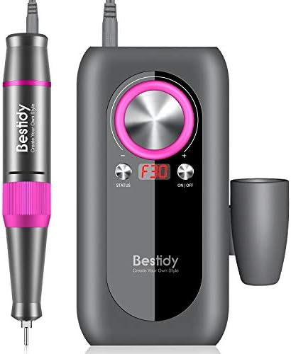 Bestidy Nail Drill Machine,30000rpm Professional Rechargeable Nail Drill Kit with 2000mAh Phone P... | Amazon (US)