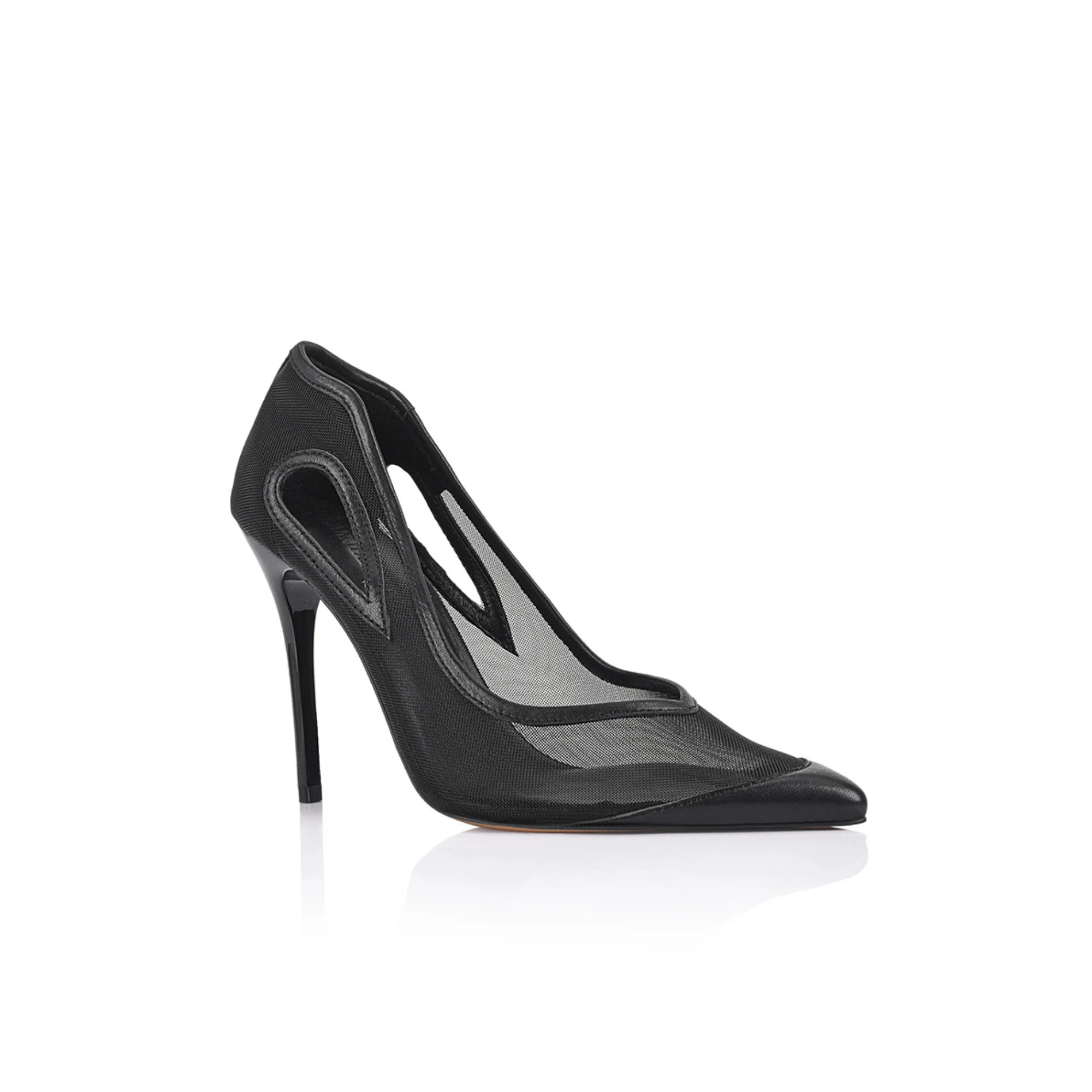 Catherine Pump Black Mesh & Leather | Lana Wilkinson