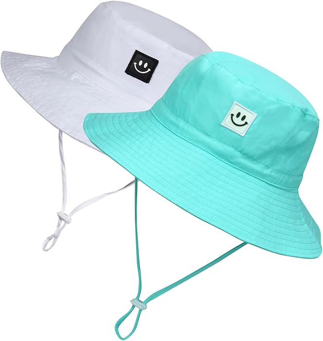 Baby Sun Hat Smile Face UPF 50+ Toddler Bucket Hat for Boys Girls 0-7 Years | Amazon (US)