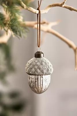 Silver Beaded Acorn Ornament | Anthropologie (US)