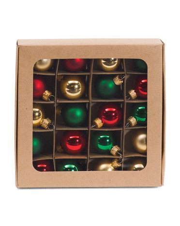 Made In Poland Set Of 20 30mm Handmade Glass Ornaments | TJ Maxx