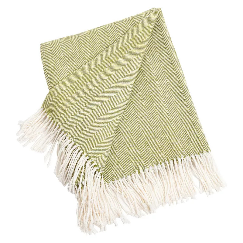 50"X60" Herringbone Tassel Fringe Throw Blanket - Saro Lifestyle | Target