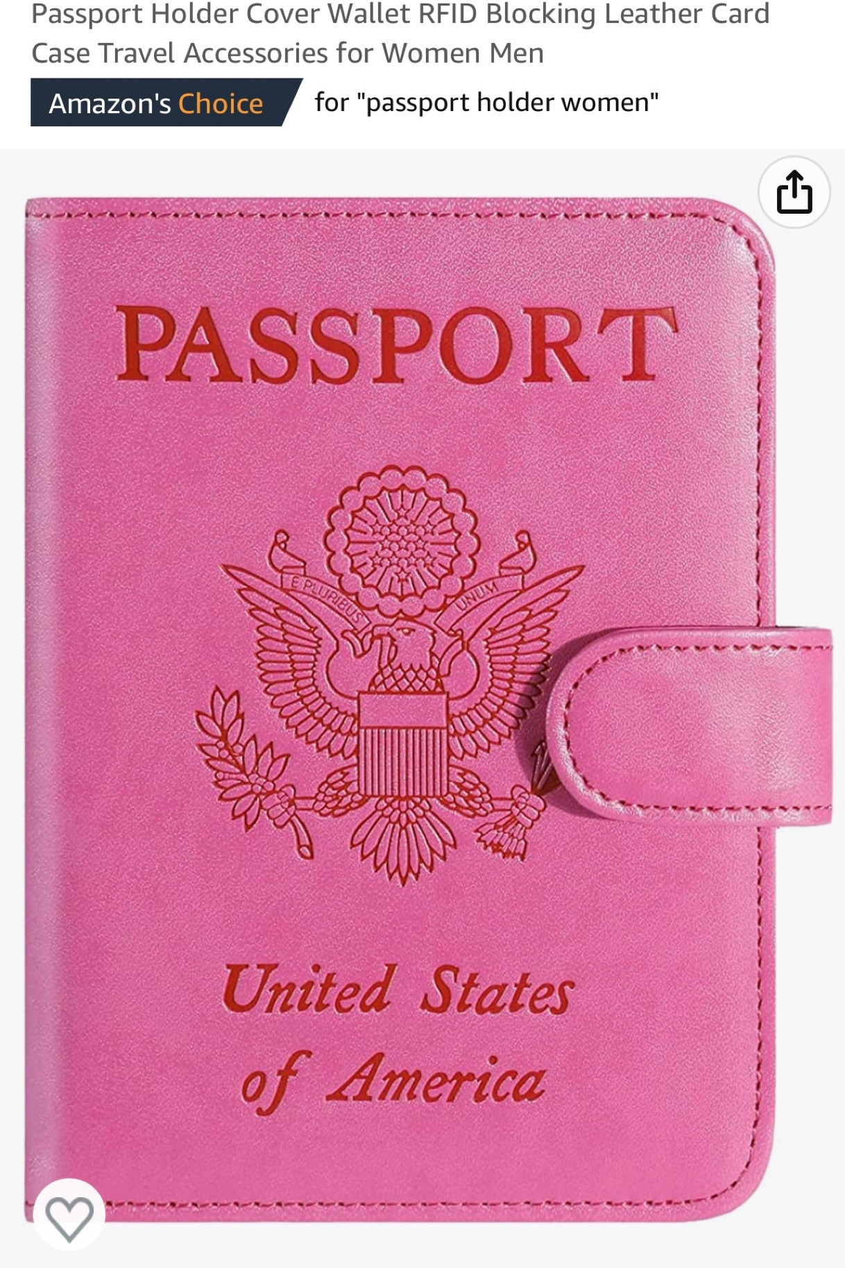 Women's RFID Blocking Passport Holder Cover