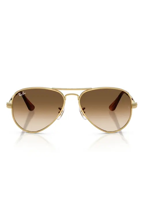 Ray-Ban Max Aviator 58mm Gradient Pilot Sunglasses in Arista/clear Gradient Brown at Nordstrom | Nordstrom