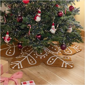 Felt Gingerbread Snowflake Tree Skirt | West Elm (US)