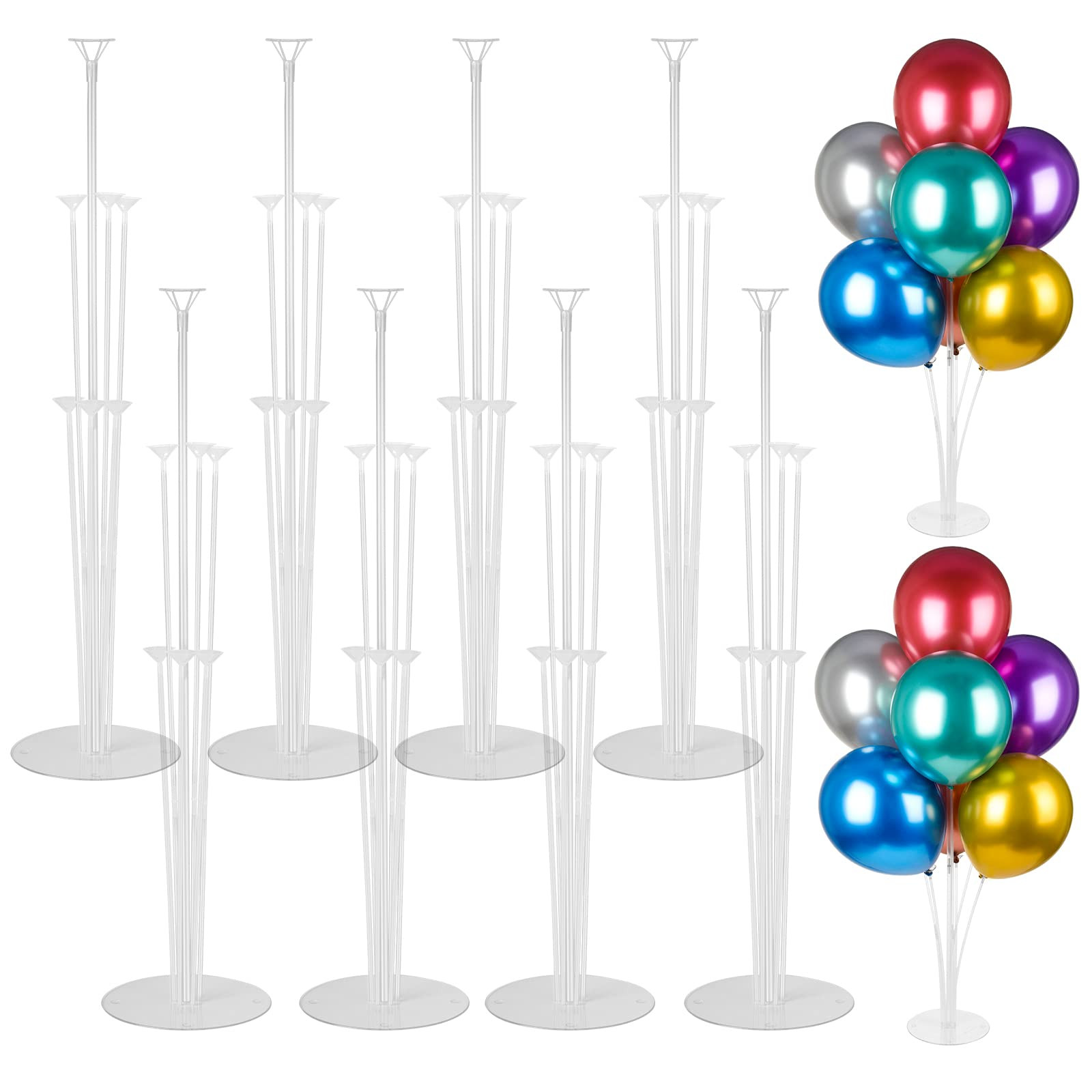 8 Sets Balloon Stand Kits, Balloon Sticks Holder with Base for Table Graduation Birthday Baby Sho... | Amazon (US)
