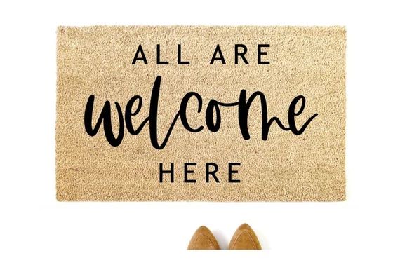 All Are Welcome Here Doormat Outdoor Coir Doormat Porch | Etsy | Etsy (US)