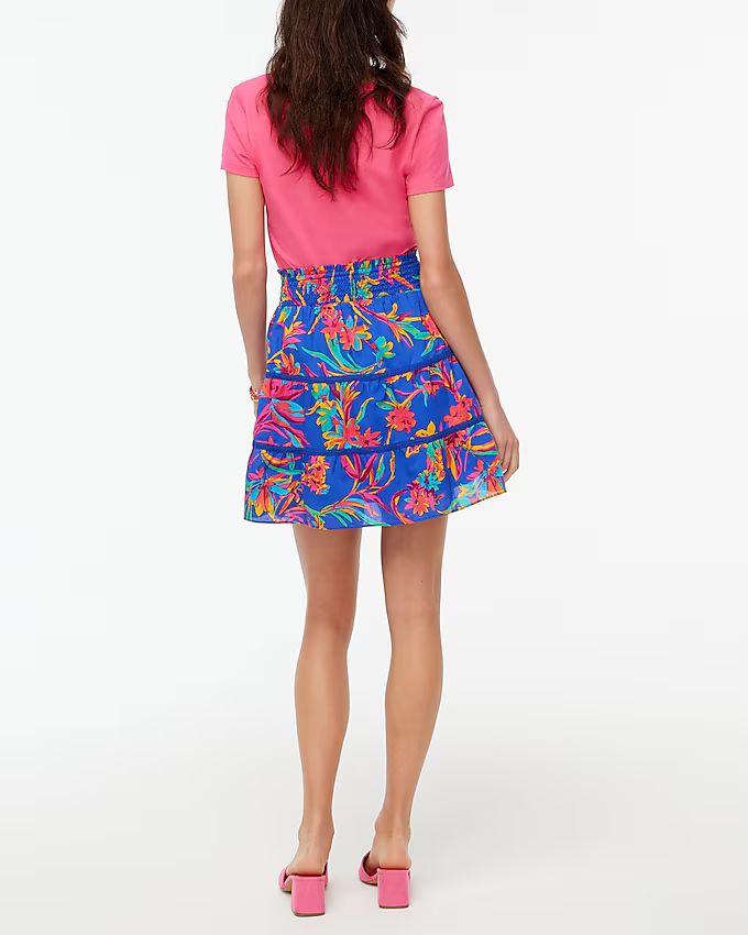 Smocked tiered mini skirt | J.Crew Factory