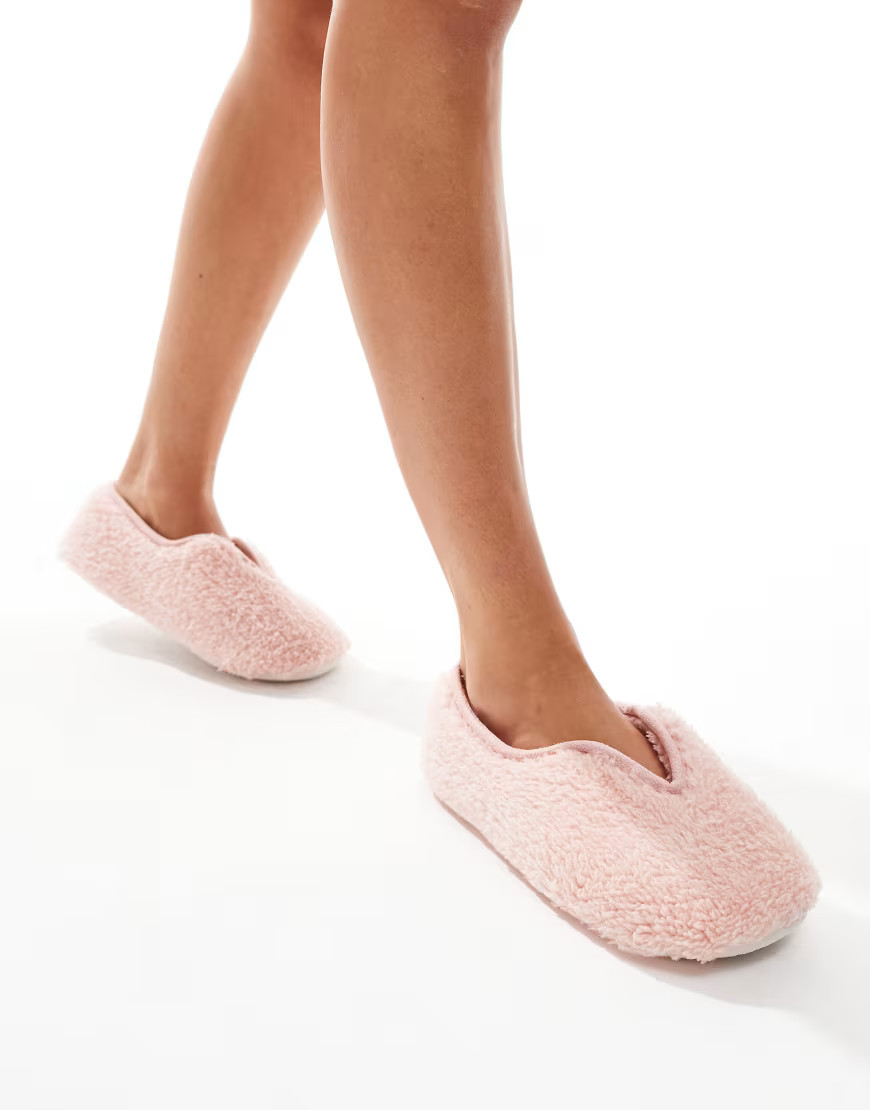 Glamorous fluffy slippers in pink | ASOS (Global)