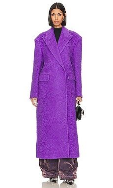 MSGM Wool Coat in Violet from Revolve.com | Revolve Clothing (Global)