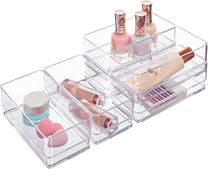 STORi Clear Plastic Drawer Organizers 6" x 3" x 2" l Set of 6 | Amazon (US)