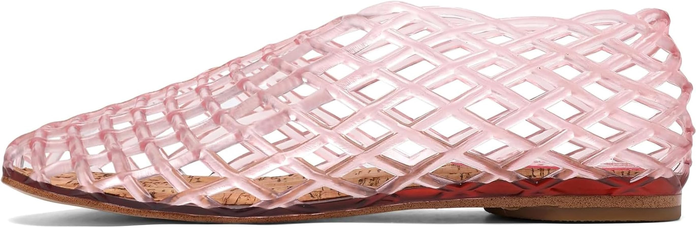 Jelly Mesh Ballet Flats for Women，Closed Toe Adult Jelly Shoes Women，Comfortable Clear Jelly ... | Amazon (US)