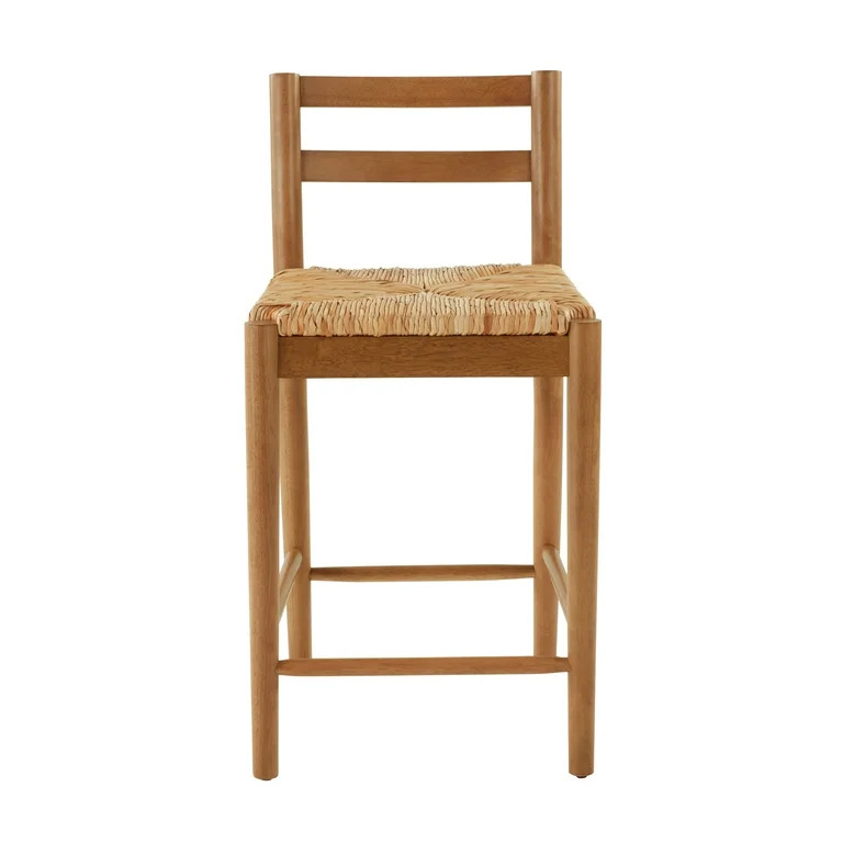 My Texas House Laurel Counter-height Dining Stools with Woven Seagrass Seat, Warm Brown, 2 Pack -... | Walmart (US)