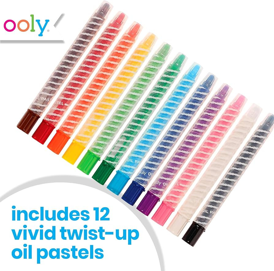 Ooly Twisty Stix, 12 Pack of Oil Pastel Crayons for Kids, Twisting Oil Pastels for Kids make Less... | Amazon (US)