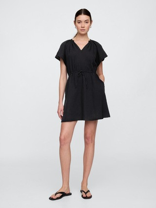 Gauze Splitneck Midi Dress | Gap Factory