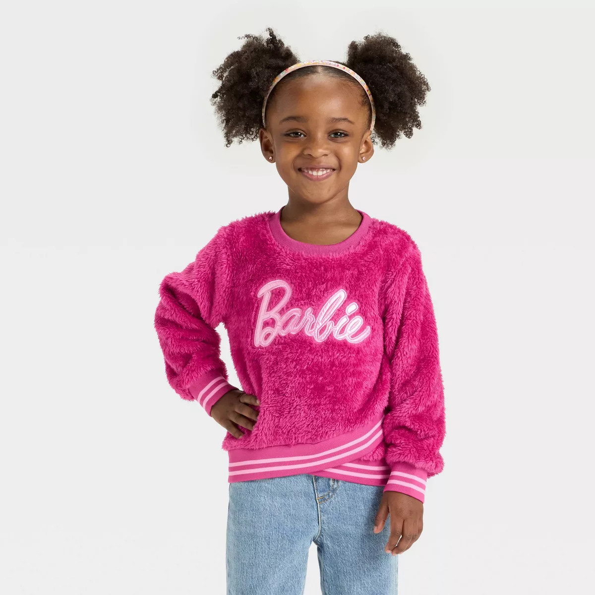 Toddler Girls' Barbie Woobie Pullover Sweatshirt - Pink | Target