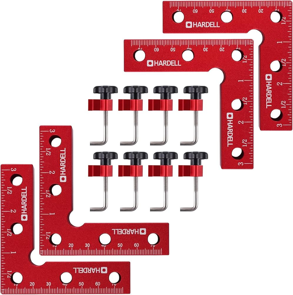 HARDELL 90 Degree Positioning Squares, Right Angle Clamps 3''/80mm Aluminum Alloy Woodworking Car... | Amazon (US)