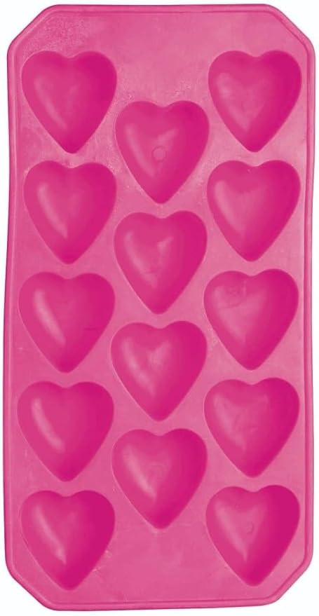 BarCraft Silicone Ice Cube Tray, Heart Shaped Ice Cube Moulds, 26 x 12cm, Pink | Amazon (UK)