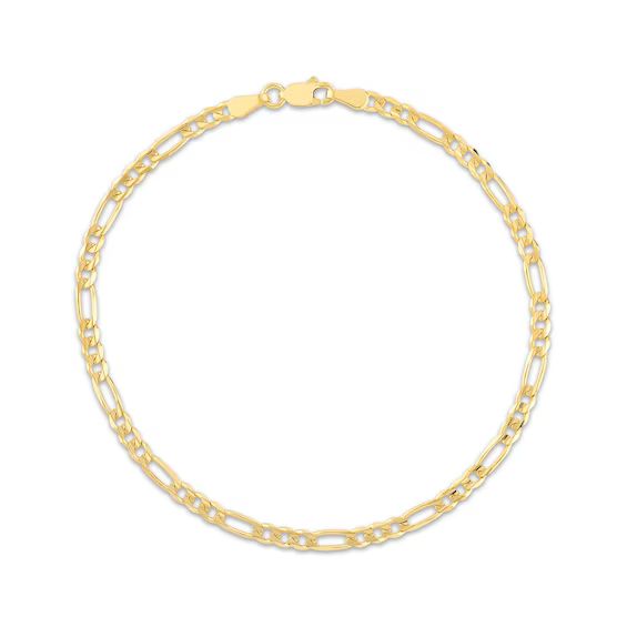 Solid Figaro Link Bracelet 3.2mm 14K Yellow Gold 8" | Kay Jewelers