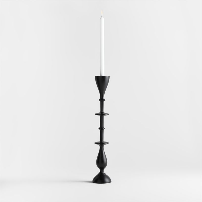 Vantaa Black Taper Holder 20" + Reviews | Crate and Barrel | Crate & Barrel