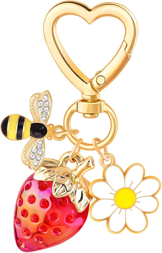 Cherry Bag Charm Cute Key Chains Cherry Purse Charms for Handbags, Strawberry Keychain Mother's D... | Amazon (US)