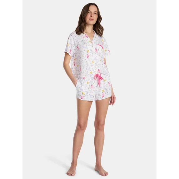 Way to Celebrate Women's Shorty Notch Dog Mom Pajama Set, 2-Piece, Sizes XS-3X | Walmart (US)