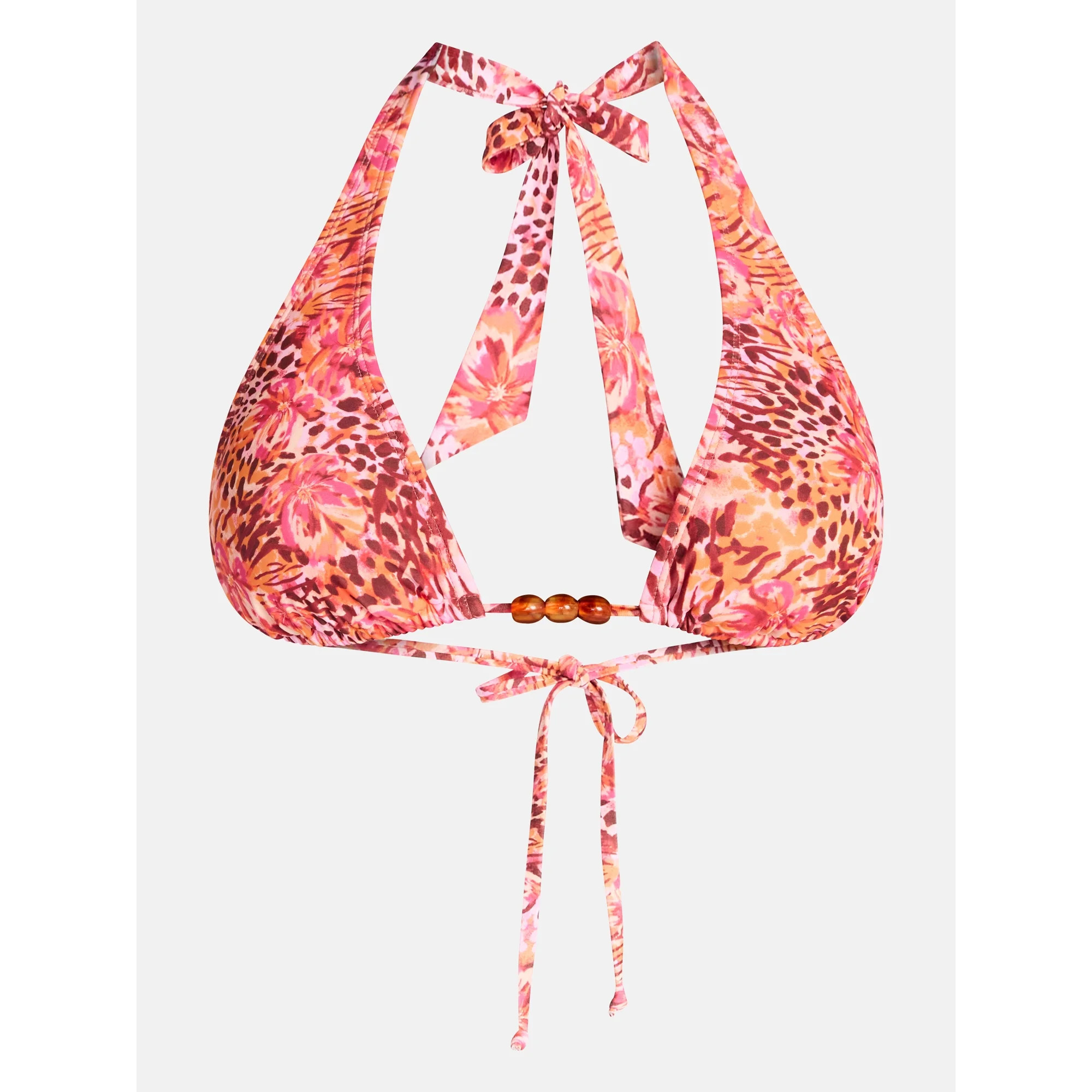 No Boundaries Floral Animal Tall Triangle Halter Bikini Top, Women's XXS-XXL | Walmart (US)