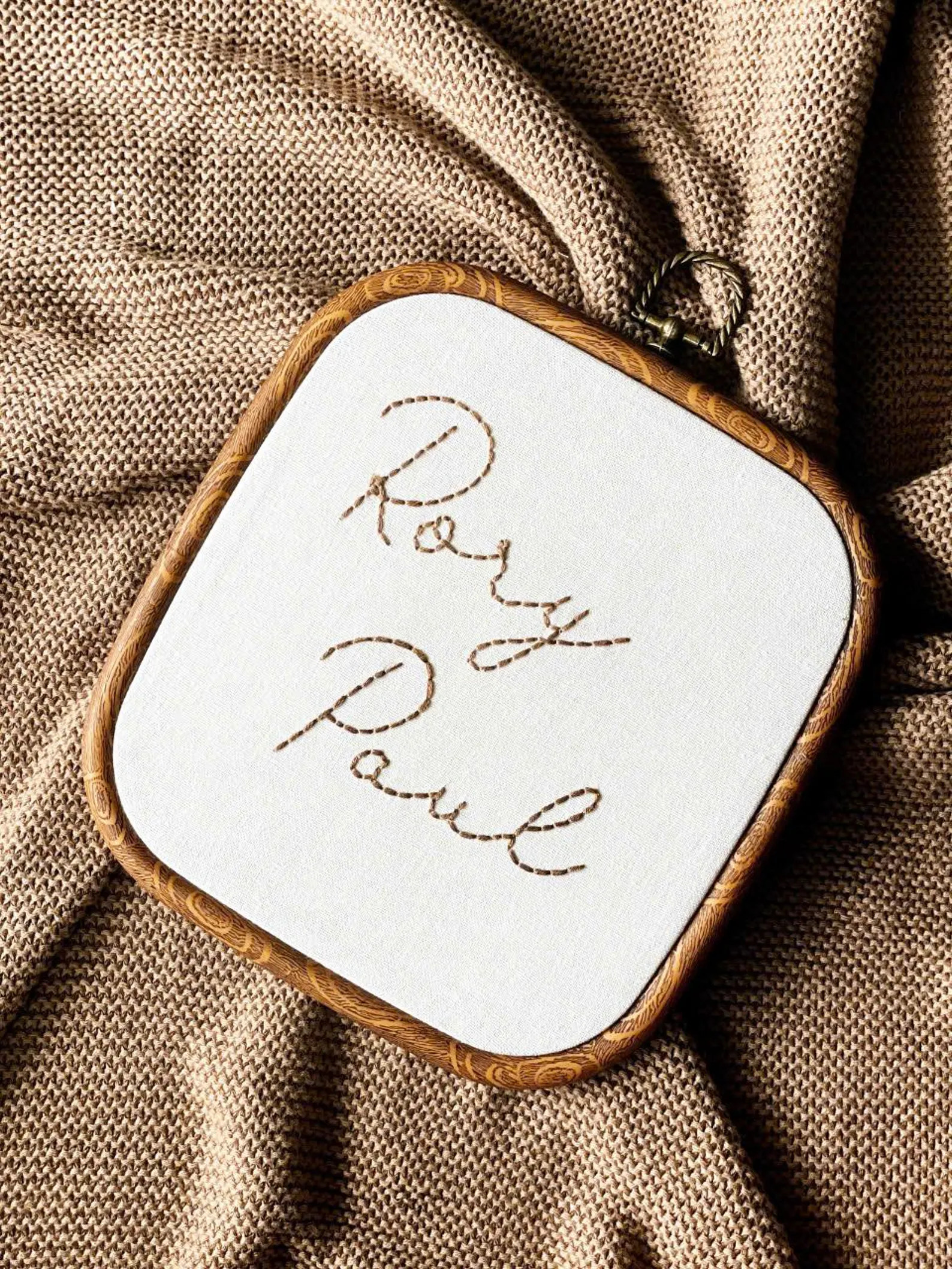 Hand Embroidered Linen Baby Name Hoop: Personalized Nursery Decor | Etsy (US)