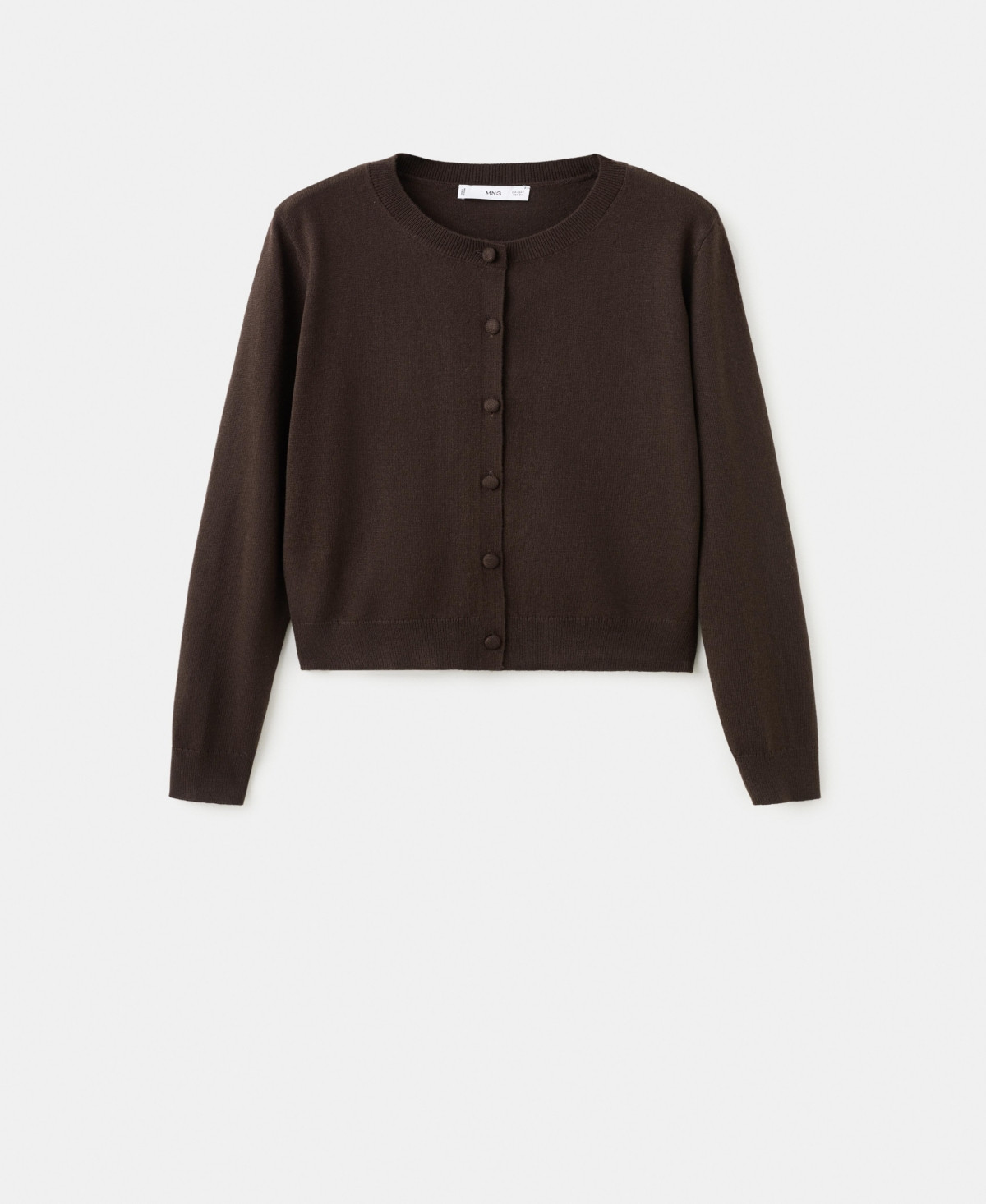 Mango Women's Knitted Button Cardigan - Dark Brown | Macy's