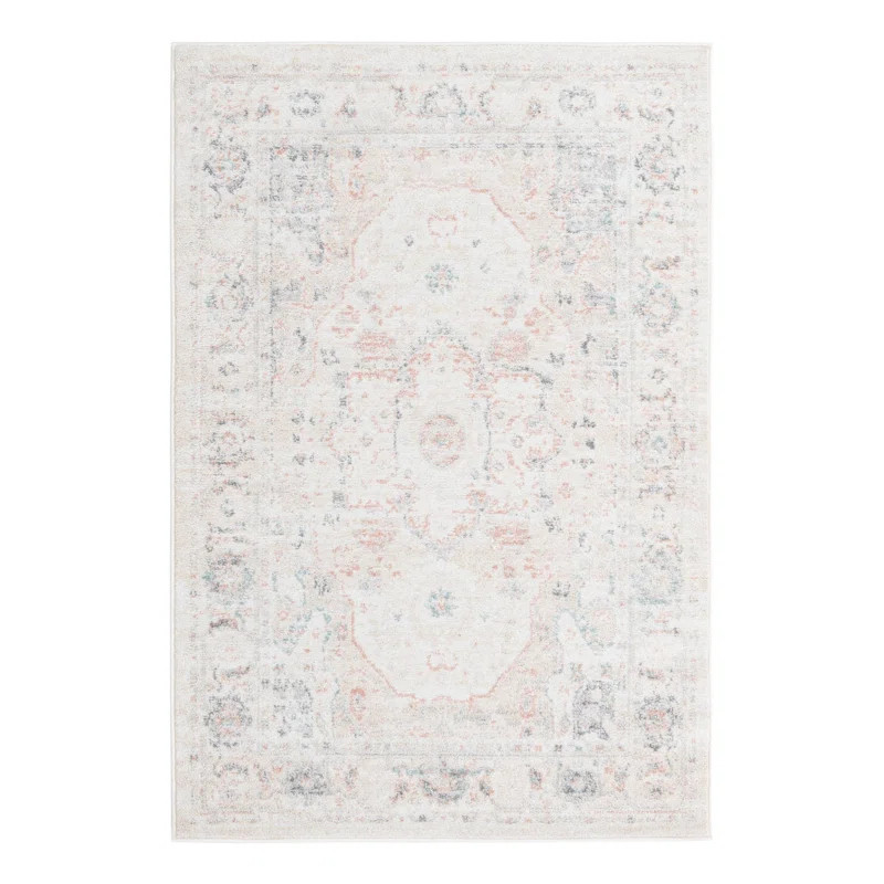 Hagood Oriental Area Rug in Ivory/Gray/Pink | Wayfair North America