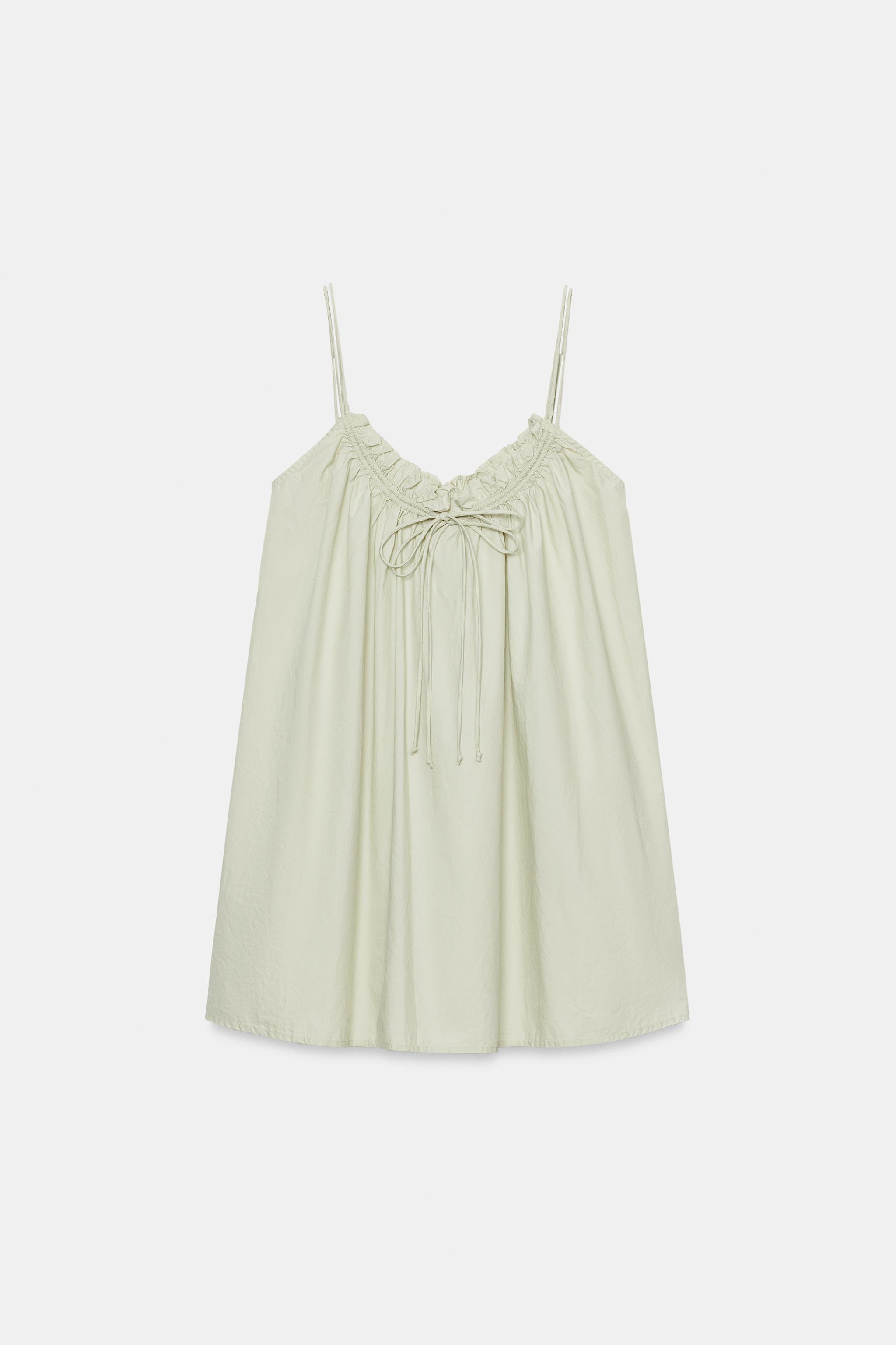 POPLIN STRAP MINI DRESS | Zara US