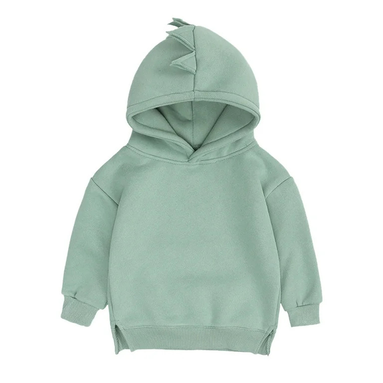 WOYY Toddler Boys Cute Dinosaur Hoodie Solid Casual Pullover Hooded Sweatshirt | Walmart (US)