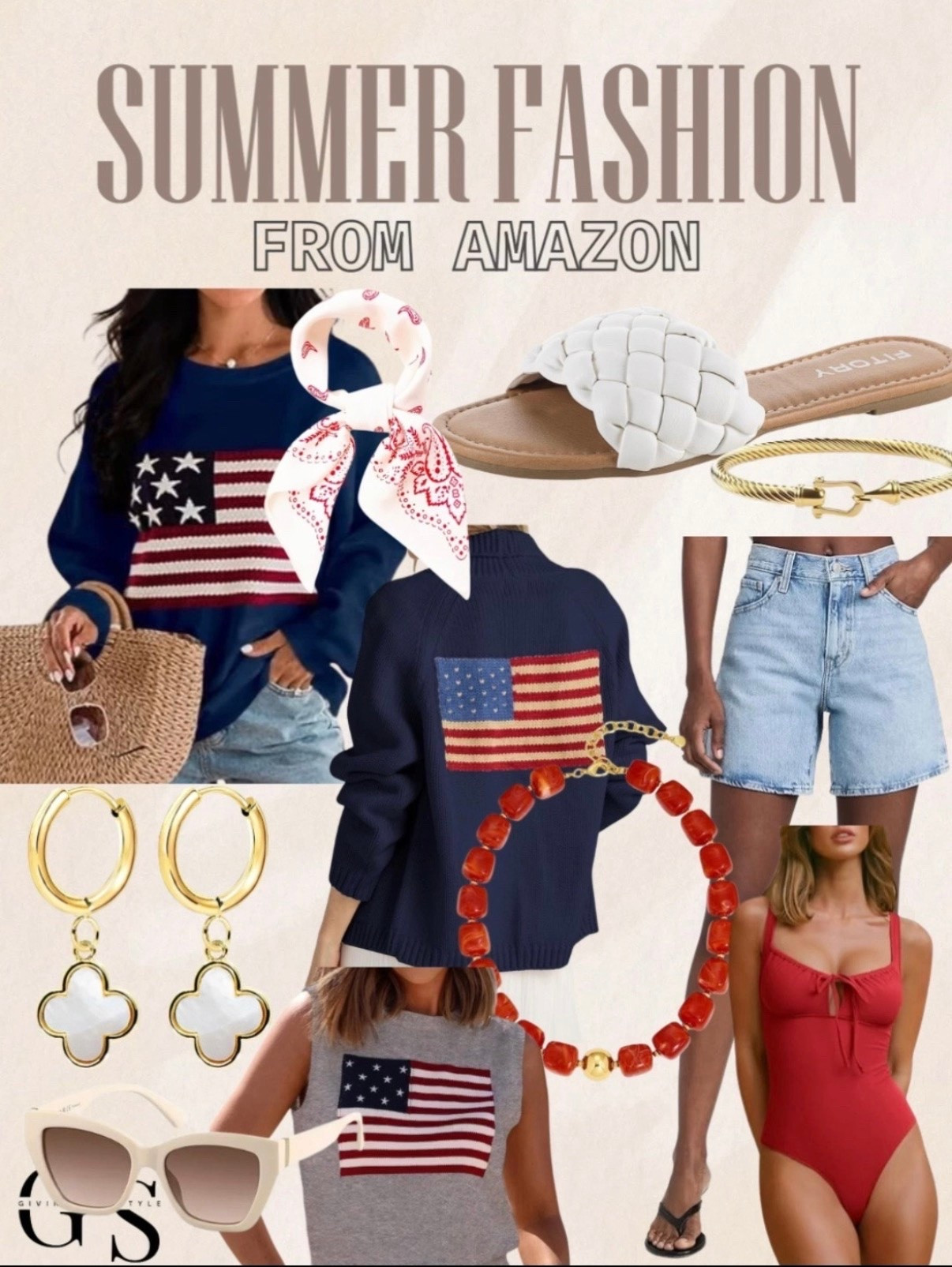 4th of July  outfit inspo from Amazon! 
American flag sweatshirt, americana, looks for less, sandals, 4th of July, amazon fashion, summer fashion, summer outfits, spring outfits, denim jeans, gold jewelry, pool date, pool outfit, beach outfit, red white and blue

#LTKootd #LTKmomlife #LTKSeasonal
