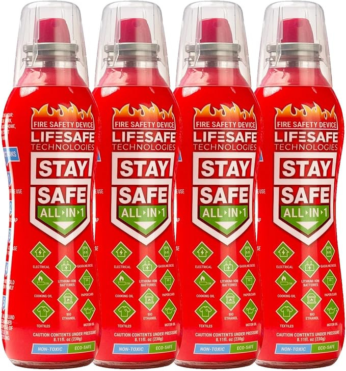 StaySafe All-in-1 Portable Fire Extinguishing Spray By LifeSafe Technologies | Compact Fire Extin... | Amazon (US)