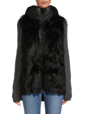 DKNY Faux Fur Hooded Puffer Vest on SALE | Saks OFF 5TH | Saks Fifth Avenue OFF 5TH