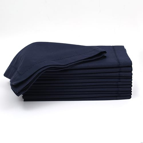 Cloth Napkins, Hemstitched Napkins, Christmas Napkin Cloth, Cotton Napkins, Cloth Napkins Set of 12, Dinner Napkins Cloth, Napkins Cloth, Napkins Cloth Washable, Fabric Napkins 18x18 Inch - Navy | Amazon (US)