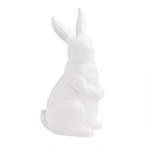 Matte White Ceramic Bunny Decor | World Market